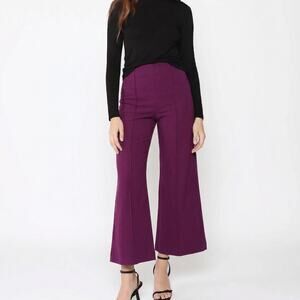 New RIPLEY RADER Plum Ponte Knit Wide leg Pant Cropped size 3(M) $198